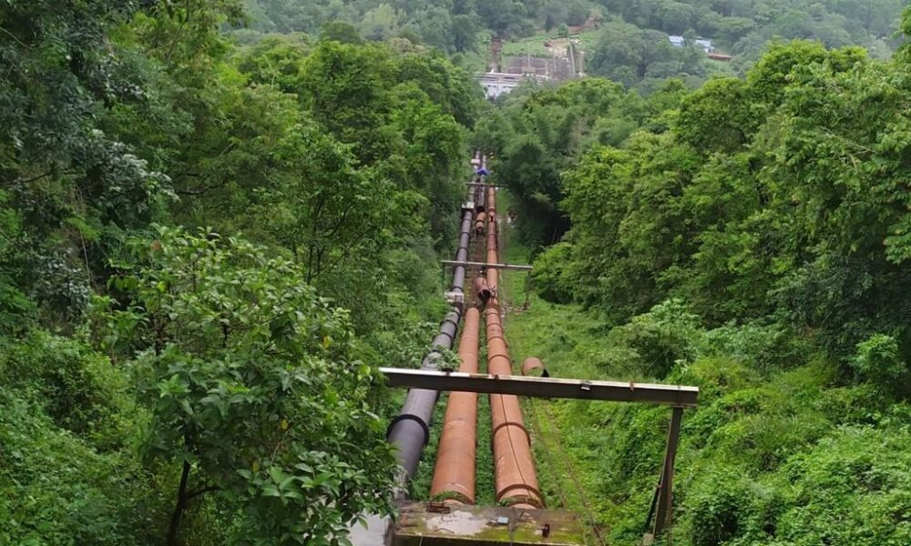Water pipeline and drinking water infrastructure system in India.
