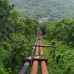 Water pipeline and drinking water infrastructure system in India.