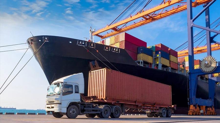 container port india cargo cranes ships logistics infrastructure