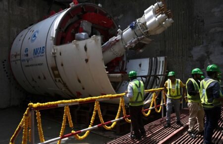 Metro and road infrastructure projects under construction in India.