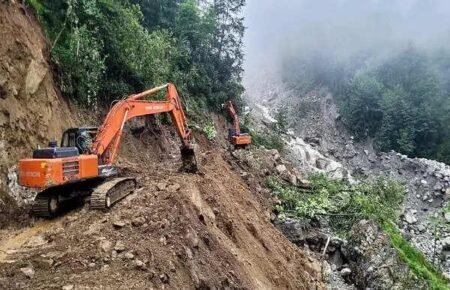 Himalayan road construction landslide protection infrastructure mountains India