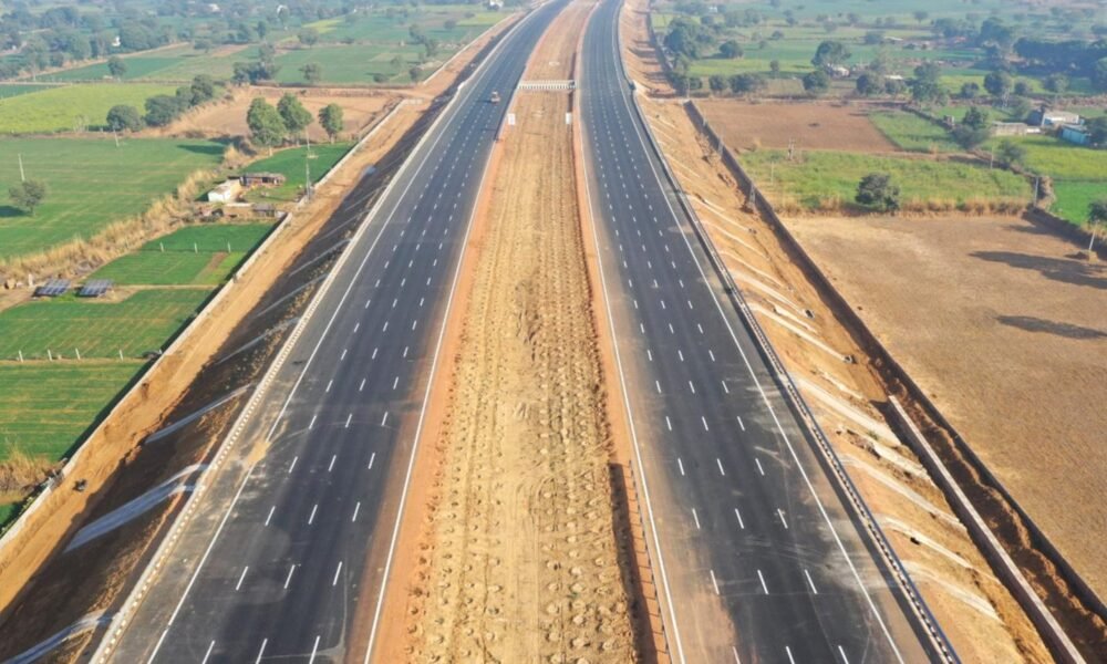 Highway construction and road infrastructure development project in India.