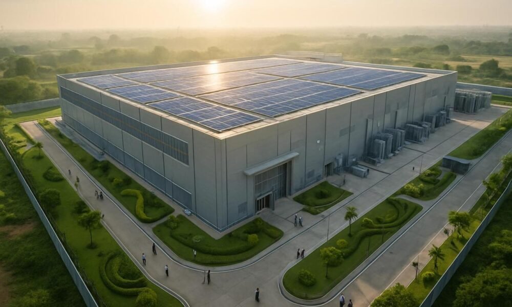 Modern data centre servers and digital infrastructure facility in India.