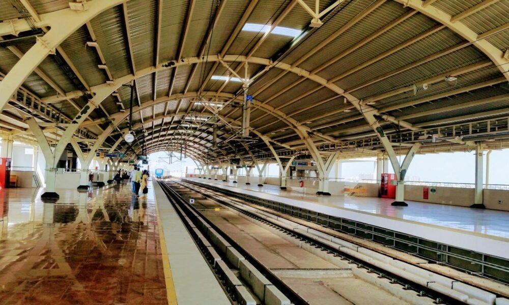 Modern railway station redevelopment and transport infrastructure in India