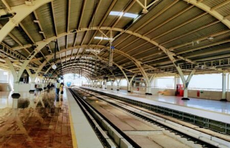 Modern railway station redevelopment and transport infrastructure in India