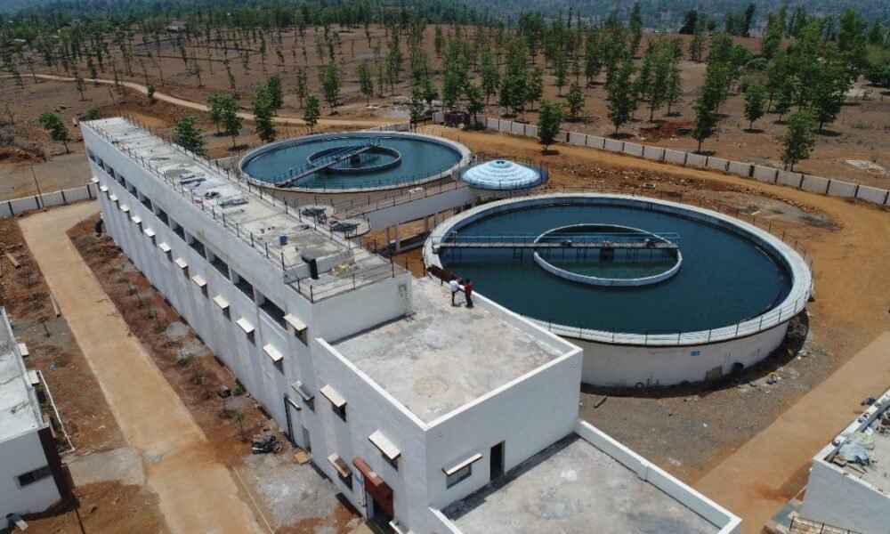 Modern water treatment and urban water supply infrastructure in Gujarat.