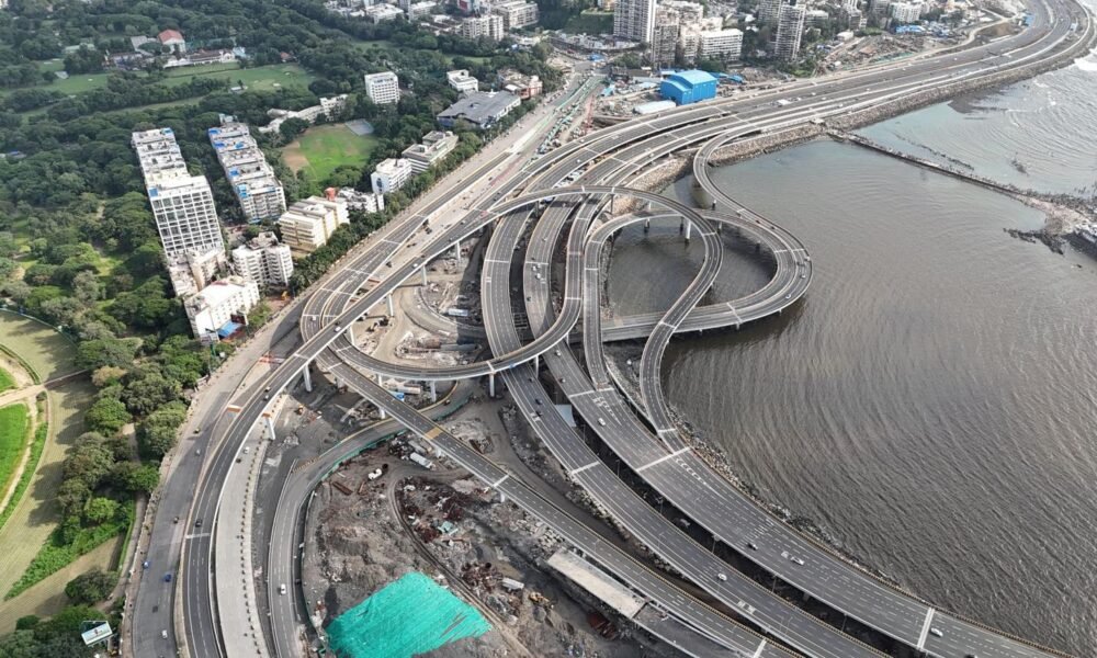 Mumbai Coastal Road infrastructure improving urban transportation connectivity.
