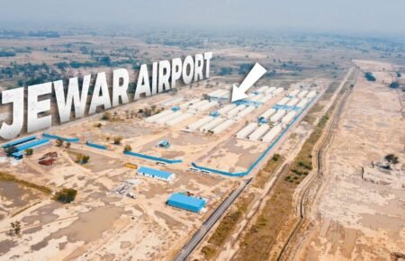 Jewar and Navi Mumbai airport infrastructure development projects in India.