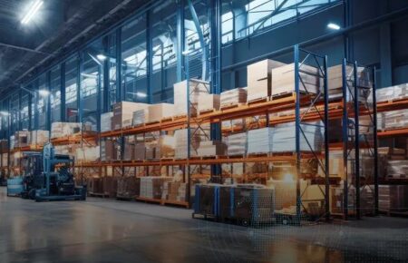 Modern warehousing facility supporting logistics and supply chain operations.