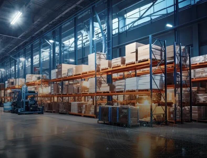 Modern warehousing facility supporting logistics and supply chain operations.