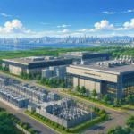 Modern hyperscale data centre campus with server buildings and digital infrastructure representing Digital Edge's planned Mumbai facility