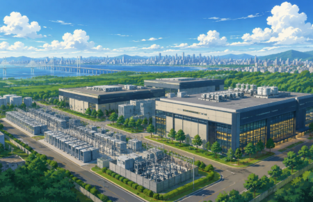 Modern hyperscale data centre campus with server buildings and digital infrastructure representing Digital Edge's planned Mumbai facility