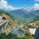 Road infrastructure project in Jammu and Kashmir representing the infrastructure-focused 2026-27 Budget.