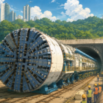 India's largest hard rock tunnel boring machine working on the Thane Borivali Twin Tunnel project in Mumbai.