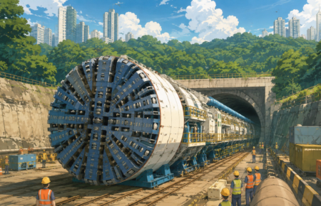 India's largest hard rock tunnel boring machine working on the Thane Borivali Twin Tunnel project in Mumbai.