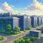 Modern hyperscale data centre campus in India with server buildings and digital infrastructure