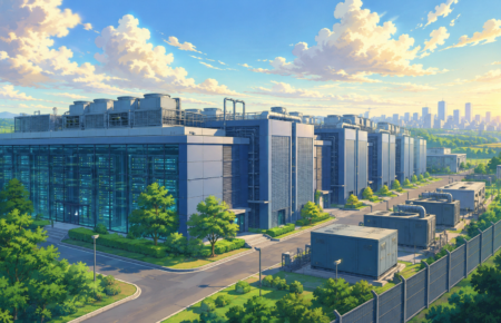 Modern hyperscale data centre campus in India with server buildings and digital infrastructure