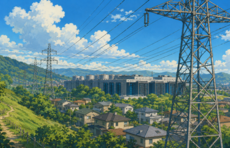 High-voltage transmission lines built to support electricity demand from AI data centres