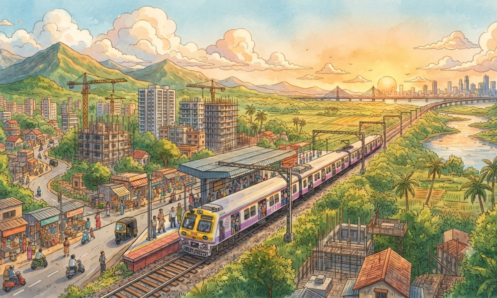 Modern transport infrastructure and urban development transforming Virar into a major growth corridor near Mumbai.
