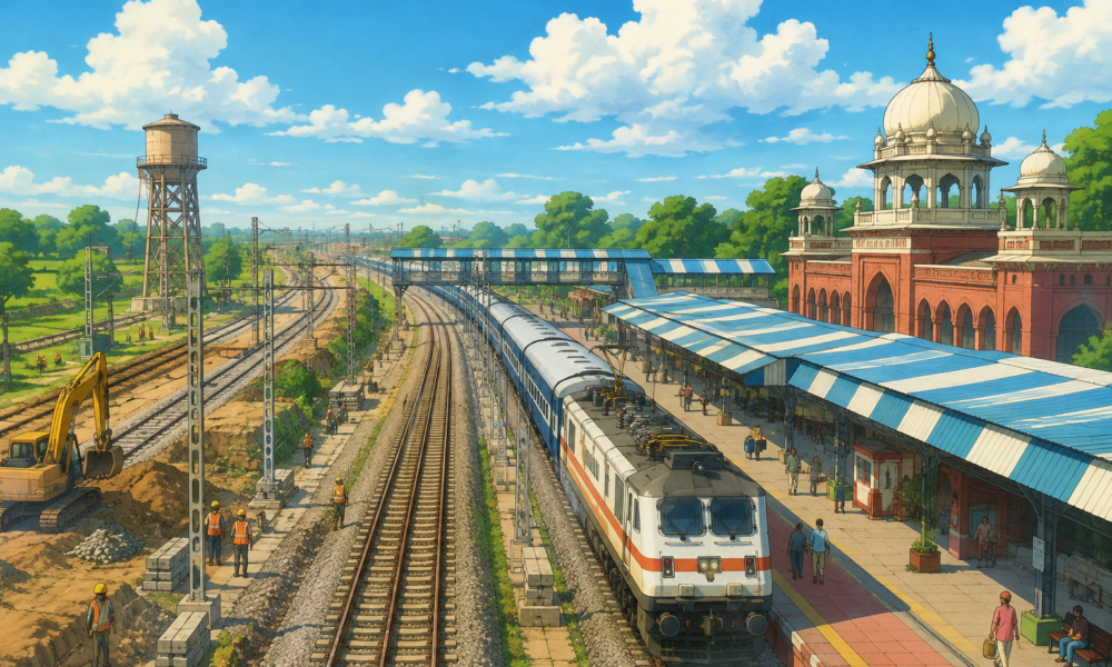 Punjab railway infrastructure expansion with new railway tracks and modern railway station