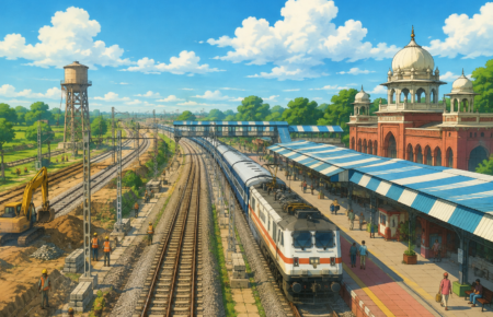 Punjab railway infrastructure expansion with new railway tracks and modern railway station