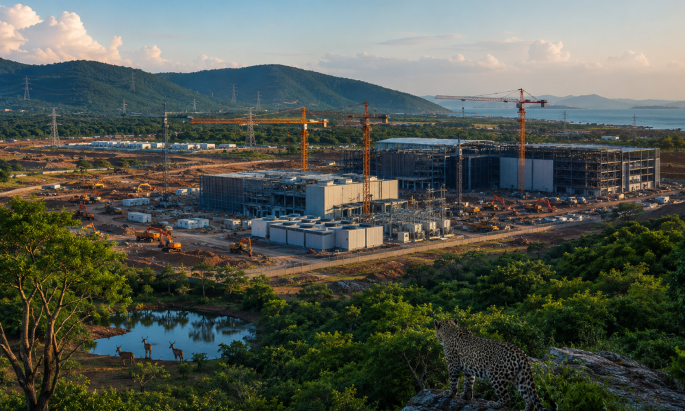 Google AI data centre construction site in Visakhapatnam, Andhra Pradesh