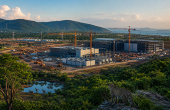 Google AI data centre construction site in Visakhapatnam, Andhra Pradesh