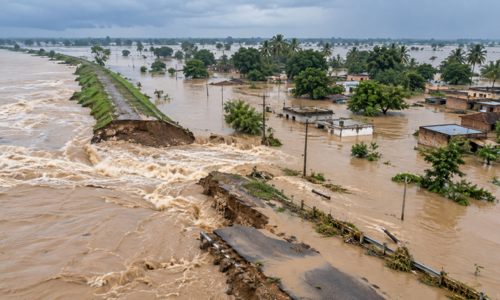 East Champaran floods affecting roads and rural infrastructure in Bihar