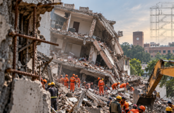 Satya Niketan building collapse and rescue operation in Delhi