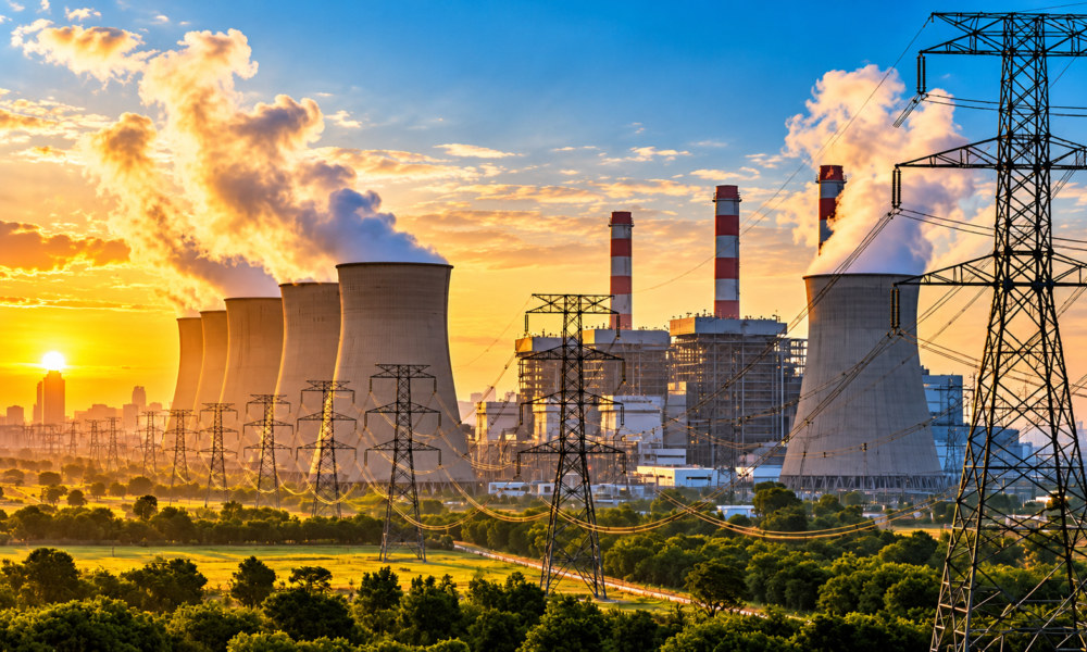 Thermal power station and electricity transmission infrastructure in India