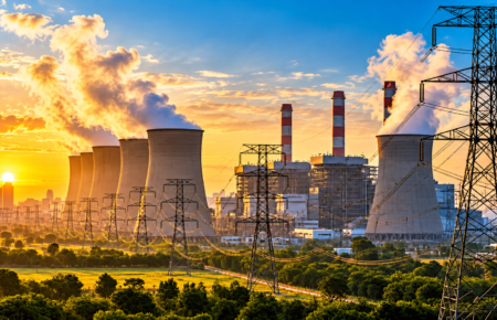 Thermal power station and electricity transmission infrastructure in India