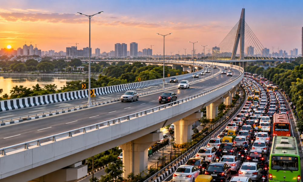 Barapullah Phase 3 Flyover Faces Traffic Bottlenecks