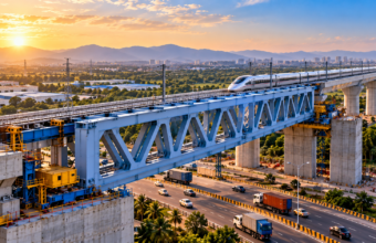 NHSRCL Launches 100-Metre Steel Bridge for Mumbai-Ahmedabad Bullet Train