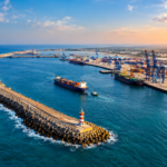 Container ships and cargo infrastructure at V.O. Chidambaranar Port in Thoothukudi.