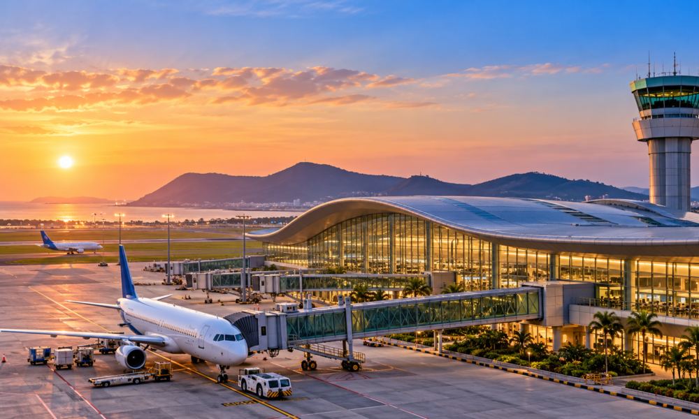 Alluri Sitarama Raju International Airport terminal at Bhogapuram in Andhra Pradesh