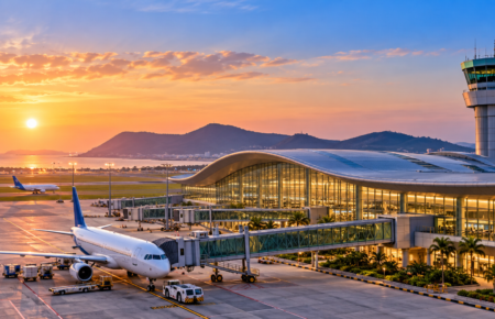 Alluri Sitarama Raju International Airport terminal at Bhogapuram in Andhra Pradesh